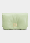 Loewe Goya Puffer Mini Lambskin Shoulder Bag In Pale Green