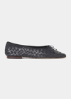 Loeffler Randall Landry Woven Leather Ballerina Flats In Black