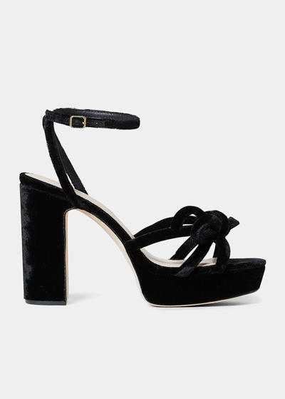 Loeffler Randall Melany Tubular Bow Platform Sandals In Black