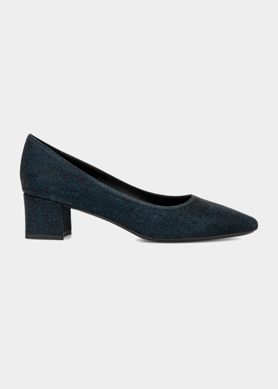 Aquatalia Pasha Metallic Office Pumps In Blue/black