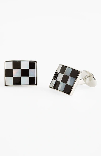 DAVID DONAHUE CHECKERBOARD CUFF LINKS,CL548802