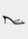 Manolo Blahnik Jadifa Clear Stiletto Mule Sandals In Blck0015