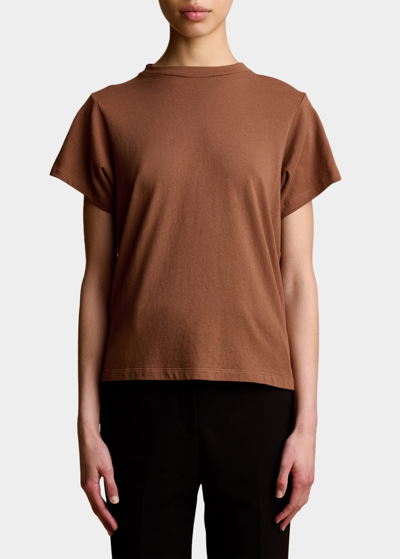 Khaite Emmylou Classic Tee Shirt In Brown