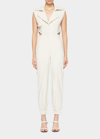 Simkhai Rayley Cutout Tech Trench Jumpsuit In Birch
