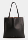 Proenza Schouler White Label Twin Double Compartment Leather Tote Bag In 001 Black