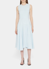 Marni Asymmetrical Midi Dress In Light Blue