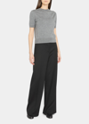 The Row Paolo Wool-silk Top In Medium Grey Melan