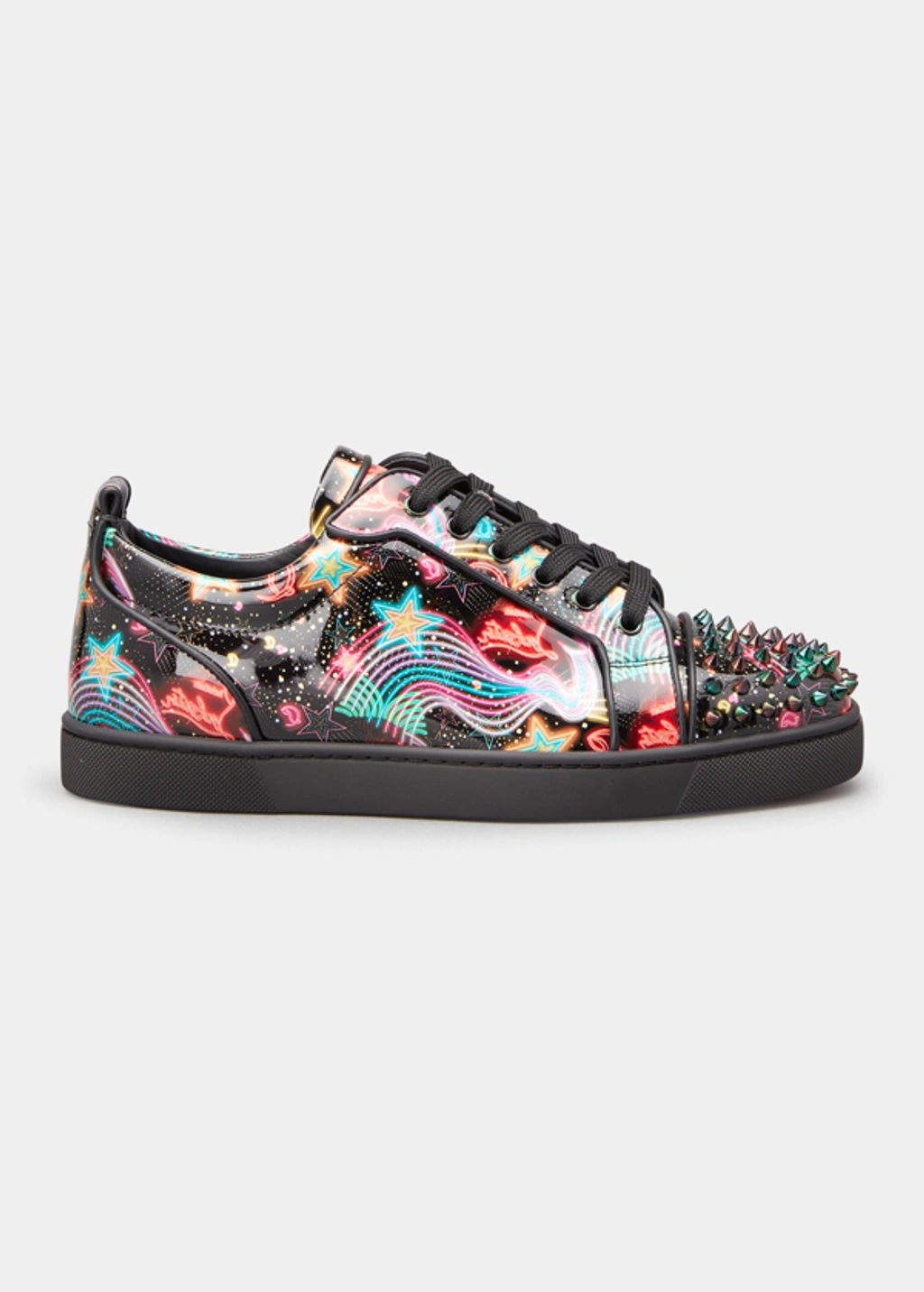 Christian Louboutin Louis Junior Spikes Orlato Flat Starlight Low
