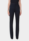 Akris Punto Chio Stretch Wool Crepe Straight Leg Pants In Black