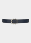 FERRAGAMO MEN'S DOUBLE ADJUSTABLE GANCIO BUCKLE BELT