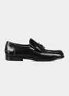 Christian Louboutin Cl Moc Embellished Glossed-leather Loafers In Blacklin Black