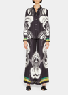 La Doublej La Double J Ladies Twill Silk Palazzo Pants In Multi