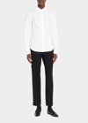 LAFAYETTE 148 BUTTON-DOWN SPREAD-COLLAR SHIRT