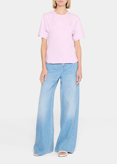 Isabel Marant Zazie Gathered Bustier T-shirt In Light Pink