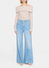 Isabel Marant Baya Off-the-shoulder Cashmere Rib Sweater In Beige