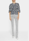 Isabel Marant Lidiane Flutter-sleeve Ruched Blouse In Black
