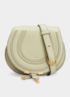 Chloé Marcie Mini Whipstitch Saddle Crossbody Bag In 37j Faded Green