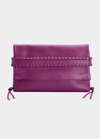 Chloé Monty Fold-over Leather Clutch Bag In Sparkling Purple