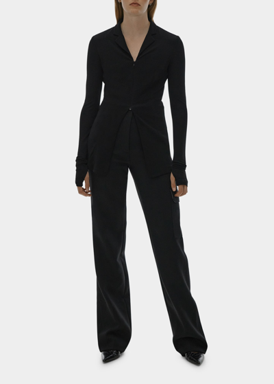 Helmut Lang Slim Zip Front Blazer In Black