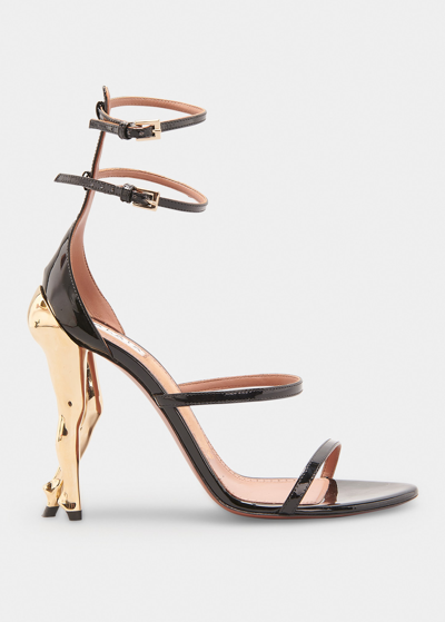 Alaïa Cabaret Sculptural-heel Strappy Sandals In Ornoir