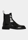The Row Ranger Patent Leather Chelsea Boots In Black