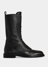 THE ROW RANGER LEATHER LACE-UP MID BOOTS