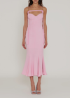 Attico Beath Chain-strap Mermaid Midi Dress In Sugar Pink