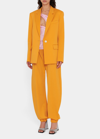 Attico Bianca Single-breasted Blazer In Pumpkin