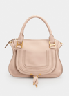 Chloé Marcie Medium Zip Leather Satchel Bag In Nomad Beige