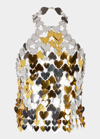 Rabanne Silver And Gold-tone Chain-link Halterneck Top In Silvergold