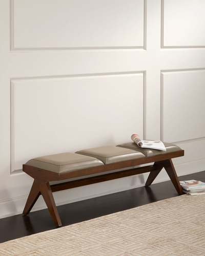 Arteriors Luchesse Leather Bench, 58"