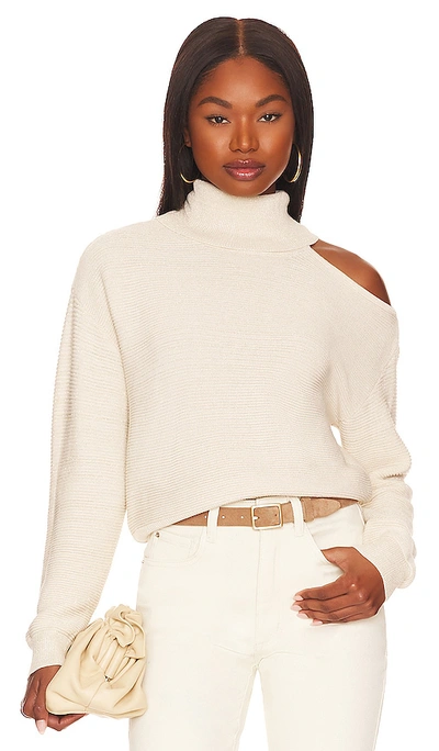 Bcbgeneration Mock Neck Cutout Sweater In Ivory