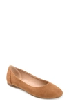 Journee Collection Womens Kavn Medium And Wide Width Comfort Insole Slip On Round Toe Ballet Flats In Tan