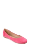 Journee Collection Womens Kavn Medium And Wide Width Comfort Insole Slip On Round Toe Ballet Flats In Fuchsia