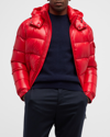 Moncler Maya Jacket Quilted Nylon Down Jacket In Red