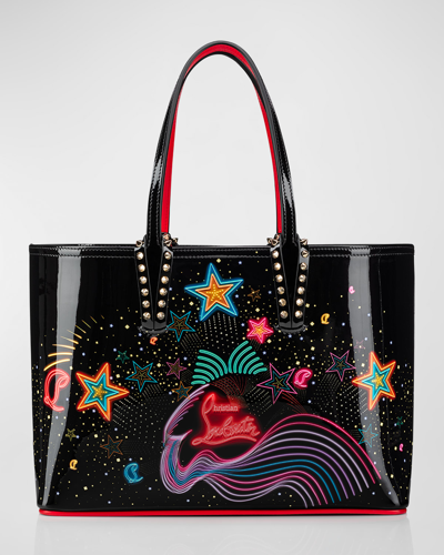 Christian Louboutin Cabata Small Starlight-print Patent Tote Bag In Multicolore
