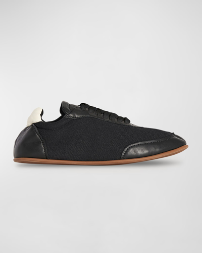 The Row Women's Owen City Leather & Mesh Sneakers In Black