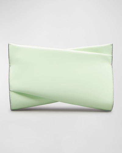 Christian Louboutin Loubitwist Small Patent Clutch Bag In Studio Green