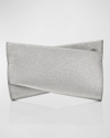 CHRISTIAN LOUBOUTIN LOUBITWIST SMALL CLUTCH IN GLITTERED LEATHER