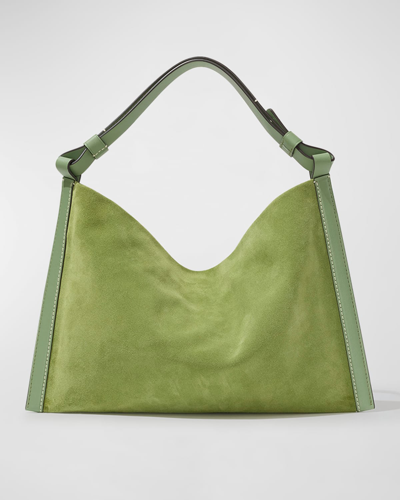 Proenza Schouler White Label Minetta Calf Leather Shoulder Bag In Verde