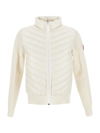 Canada Goose Hybridge Padded Shell-down And Wool Jacket In White