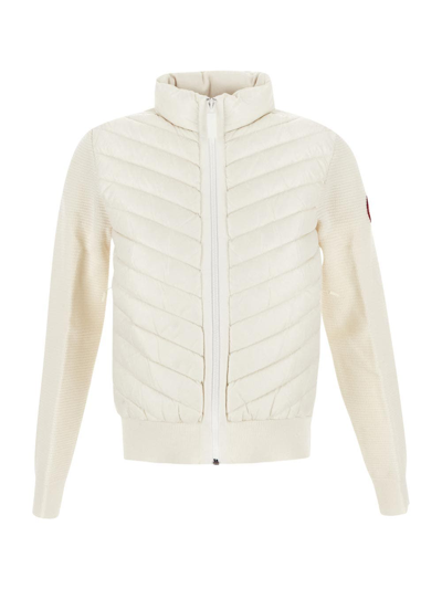 Canada Goose Hybridge Padded Shell-down And Wool Jacket In Green