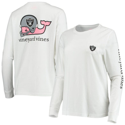 Vineyard Vines White Las Vegas Raiders Helmet Long Sleeve T-shirt
