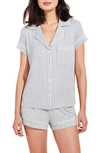 Eberjey Gisele Two-piece Short Pajama Set In Classic Stripe Grey