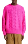 UNDERCOVER CABLE KNIT CREWNECK WOOL SWEATER