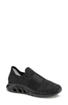 Johnston & Murphy Activate Water Resistant Slip-on Sneaker In Black Knit