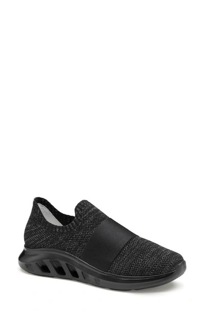 Johnston & Murphy Activate Water Resistant Slip-on Sneaker In Black Knit