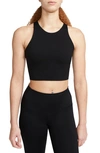 Nike Women's  Yoga Dri-fit Luxe Shelf-bra Cropped Tank Top In Black