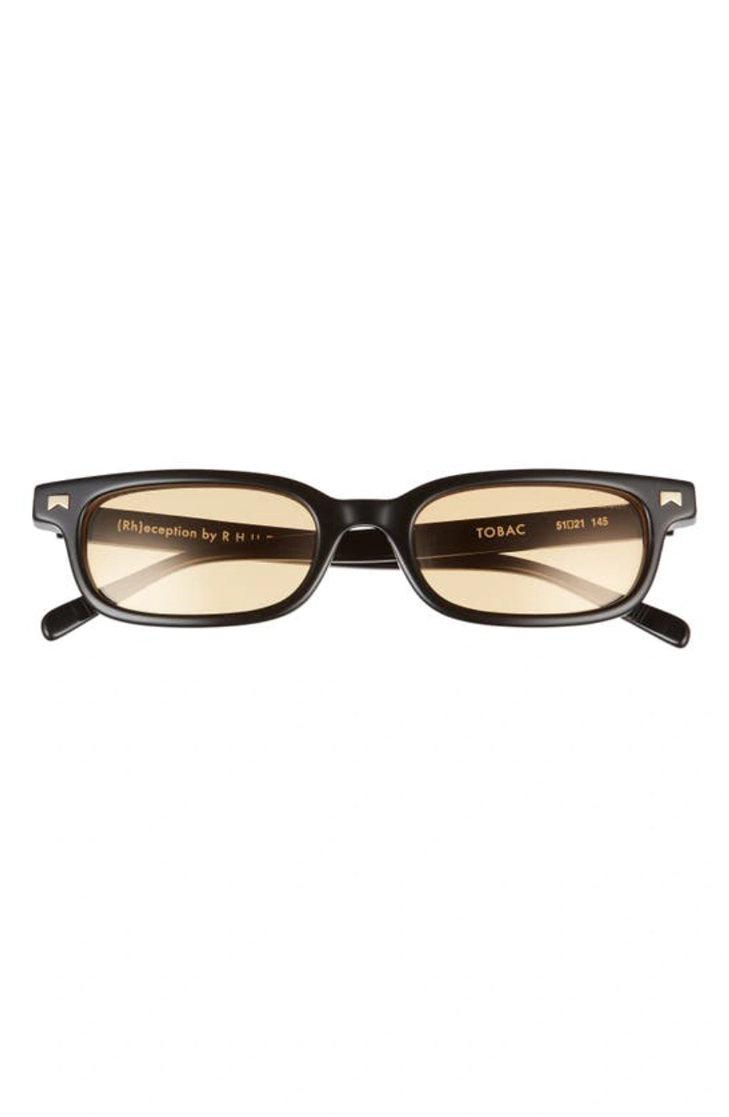 Rhude Tobac 51mm Rectangular Sunglasses In Black/ Orange 0502