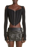 Dion Lee Shift-loop Corset Top In Black